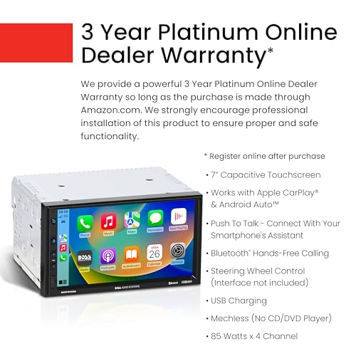 Boss Audio Systems BVCP9700A Car Stereo - Apple Carplay, Android Auto, Double Din thumb #2