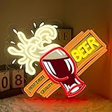 Cerveza Luces LED Habitacion,Beer Letrero LED Lights Decoracion para Bar Club Party Fête Restaurante Comercio Comedor,Cervezas Luz Regulable Regalos para Hombres Mujeres Alimentado por USB（15'*12.6'）