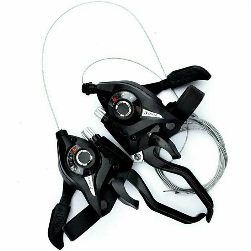 1 Paio Leve Freno E Cambio Bici MTB Strada 3x7 3x8 &ndash; Universali In Alluminio Nero