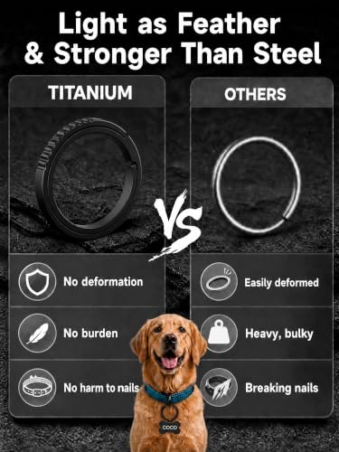 Image of Titanium Key Rings Heavy Duty Side Push Easy Open Split Keychain Rings