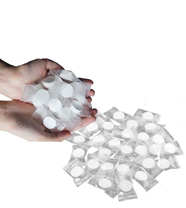 GINNI Fragrance Magic Tablet Coin Tissue Mini Compressed Cotton Towel, Disposable, Biodegradable and Multi-Purpose Wipes Facial Tissues, Magic Napkin Expands With Water (50 Pcs)-image-20