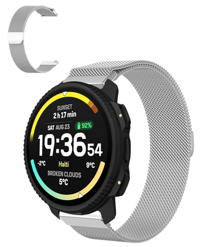 Oshmirian (�I�V���~���A��) SUUNTO Vertical 2�p ? �X�e�����X�X�`�[�����C���[�v�X�g���b�v ���߉\�ȋ����������p�o���h �}�O�l�b�g�N���[�W���[�t�� �ʋC�����b�V�� �X�^�C���b�V���ŏ�v �j�����p (�V���o�[)