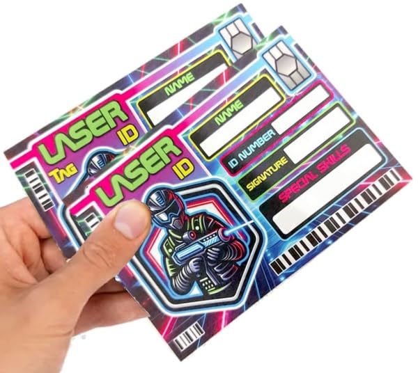Pack of 12 - Laser Tag ID Cards - Fun and Interactive Party Bag Fillers