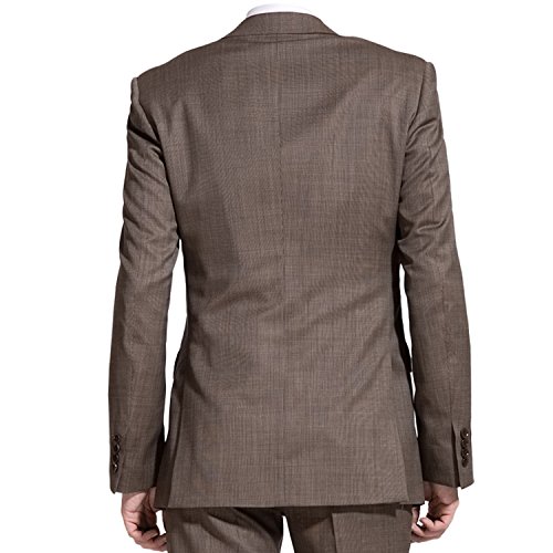 HBDesign Mens 3 Piece 2 Button Closure Collar Slim Fit Suits (Jacket Vest Pants)2