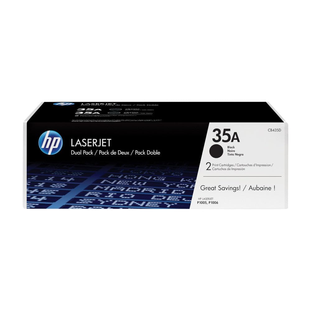 HP CB435AD tóner y Cartucho láser - Tóner para impresoras láser (1500 páginas, Laser, Laserjet P1005, P1006, 10-80%, -20-40 °C, 1,66 kg) No
