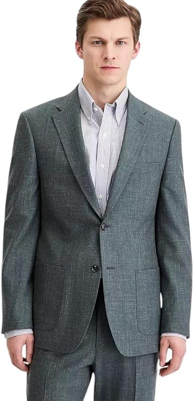 Tommy Hilfiger campera de traje de lino y lana de corte moderno para hombre Blazer 36 R Verde Sólido