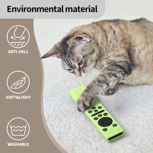 Image of OBOE Silicone TV Remote Cover for Samsung BN59-01311, Glow in Dark Green | Compatible with Samsung Smart TV, Compatible with Samsung QLED TV, Open Key Protective Case, With Loop, Remote Not Includd