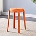 QTQHOME Zestaw 4 stołków barowych z tworzywa sztucznego, stołek barowy, stołek barowy, z możliwością układania w stos bez pleców, lekkie stołki barowe - pomarańczowe 27 x 27 x 46 cm (11 x 11 x 18 cali)