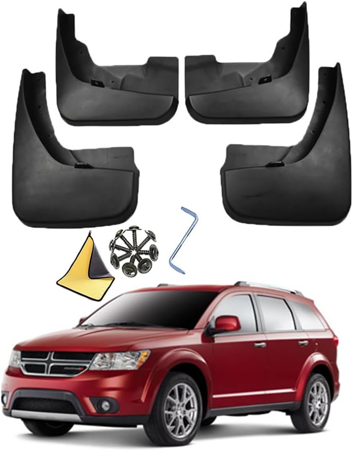 Car Mudguard Mud Flaps for Dodge Journey 2007-2023 Molded Custom Front and Rear Mudflaps Splash Guards Fender Flares Kit 4-PC Auto Accessories,Send 1 Car Wash Towel