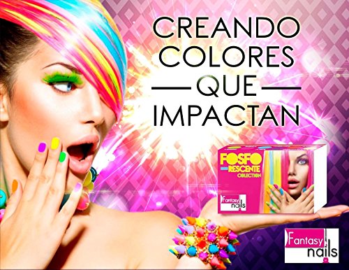 Fantasy Nails Sinaloa - Fosforecente - Neon Acrylic Powder - set of 6 Works with dip System