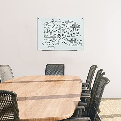 Image of AmazonBasics Glass Dry-Erase Board - Frosted, Non-Magnetic, 1.21 x 0.91 m
