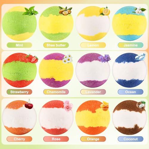 Maylawn Bath Bombs Gift set, 12-Pieces Handmade Fizzy Bubble Bath Bombs, Birthday Mothers Day Gifts Idea for Her/Him, Wife, Girlfriend, Vegan & Cruelty Free - Image 3