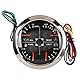Keenso Kraftstoffstandsanzeige, 4in1 85 Mm Anzeige Multifunktions-Kraftstoffstand Öldruck Wassertemperatur Voltmeter DC 9 Bis 32 V für Auto Wohnmobil Boot Motorrad (Schwarz °C/BAR)