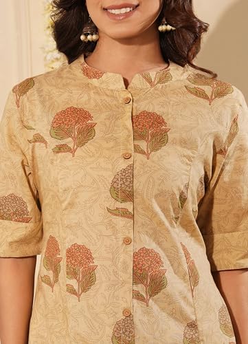 Image of rytras Women Women's Pure Cotton Printed Ethnic Wear A-Line Kurta Set with Palazzo Pants