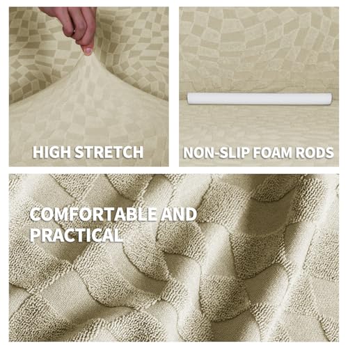 Housse canapé d'angle extensible beige 3+4 places Ystyle - 5