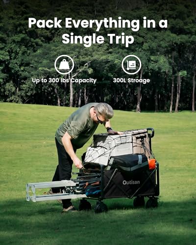 Image of Smart Electric e-Wagon Air 3-Second Fold Cart with 9-Mile Range 300LB Heavy-Duty Dual Motor Wagon All-Terrain Collapsible Wagon for Grocery, Camping, Jet Black