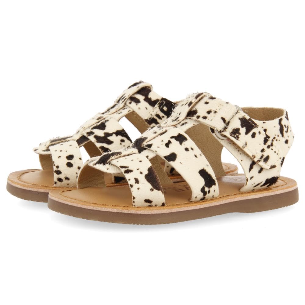 GIOSEPPO GENERAC BABY Animal Print Roman Style Leather Sandals, white, 9.5 UK Child