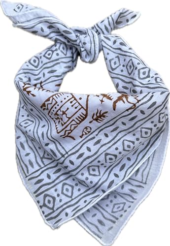 Stylish Cotton Bandanas For Women - Handmade Hand Block Bandana for Women - Soft Cotton Kerchiefs for Men and Women - Perfect Trendy Hand Printed Boho Bandana, Best Gift For Men, Women Etc