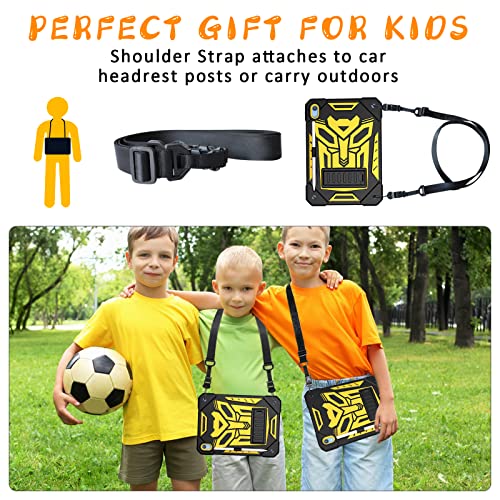 Ambison Kids Case For Ipad 10Th Generation, With Tempered Glass Screen Protector&Shoulder Strap|Hybrid Shockproof Rugged Drop Cover For Ipad 10.9 Inch 2022 Release For Kids Boys Children-Yellow #TOP4