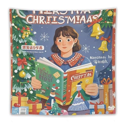 Tapisserie murale de Noël LYHVSFZQ en tissu pour décoration de salon