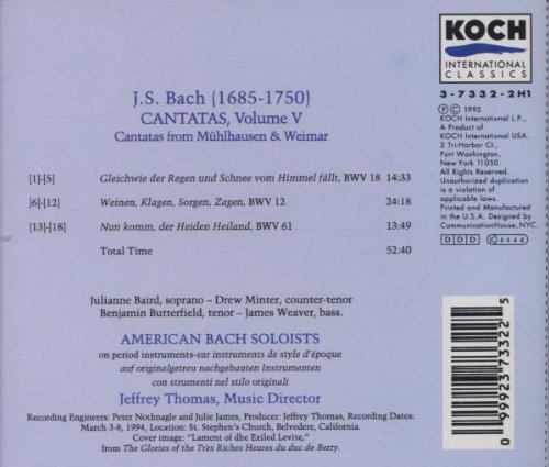 Miniatura 2 de American Bach Soloists Cantatatas Vol V