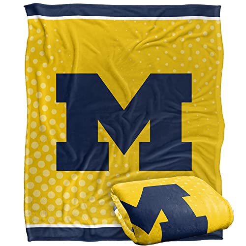 University of Michigan Blanket, 60"x80" Logo Dots Super Soft Throw