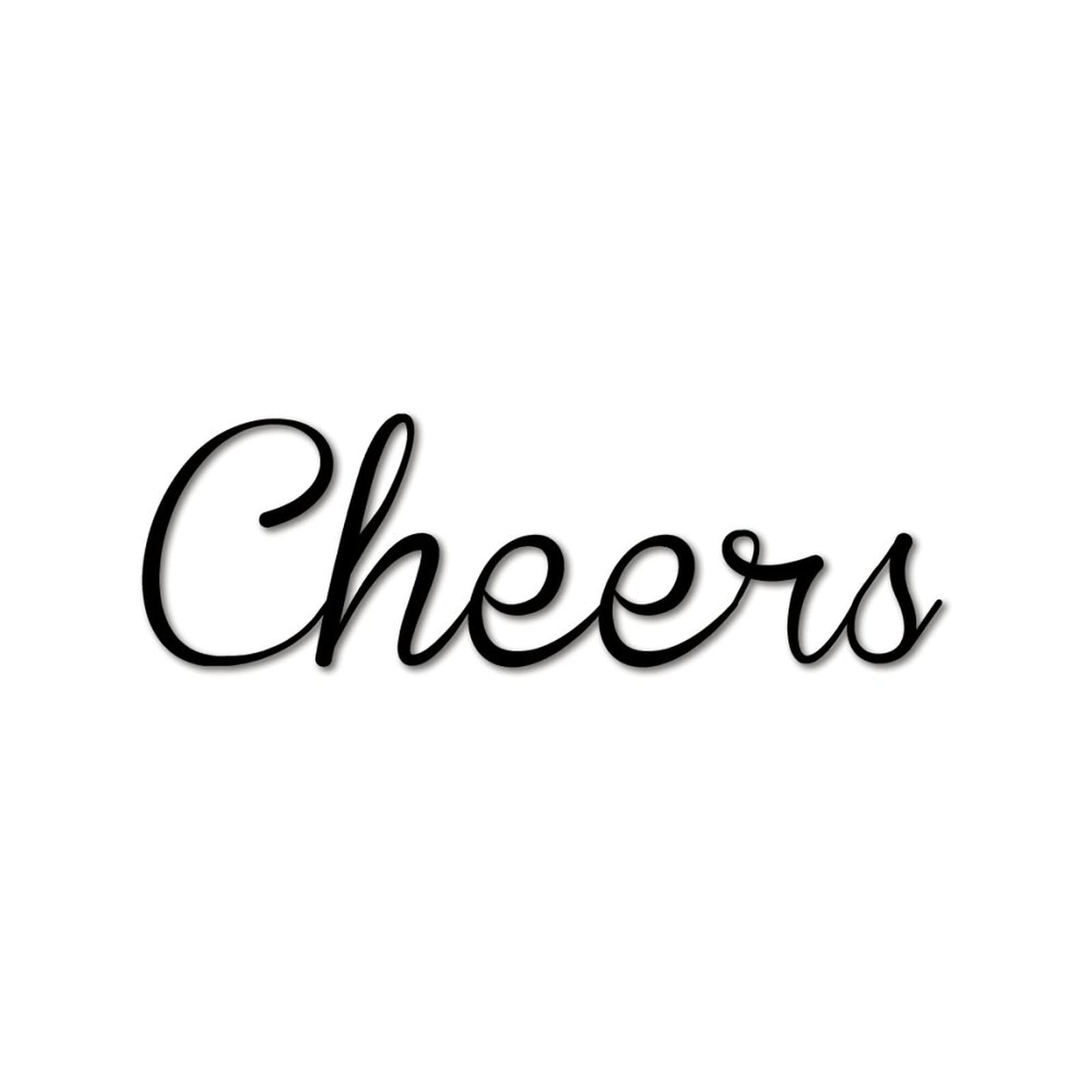 Panneau en métal Cheers en fer pour salon et maison chaleureuse 46 cm