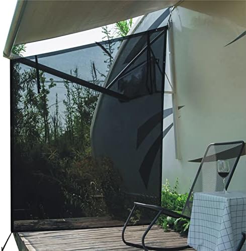 Dulepax RV Awning Side Shade - 9'X7' - Second Generation Screen Significantly Improves Privacy. Universal RV Awning Shade Screen Kit