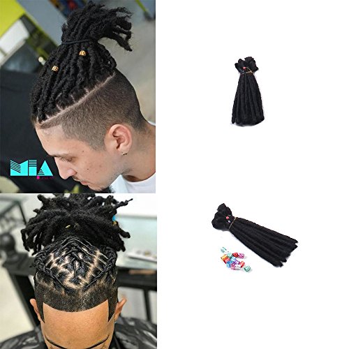Review Product DSOAR 6 inch Handmade Dreadlocks Extensions Men's Dreadlocks Fashion Reggae Hair Hip-Hop Style 20 Strands/Pack Synthetic Dreadlocks Hair For Men