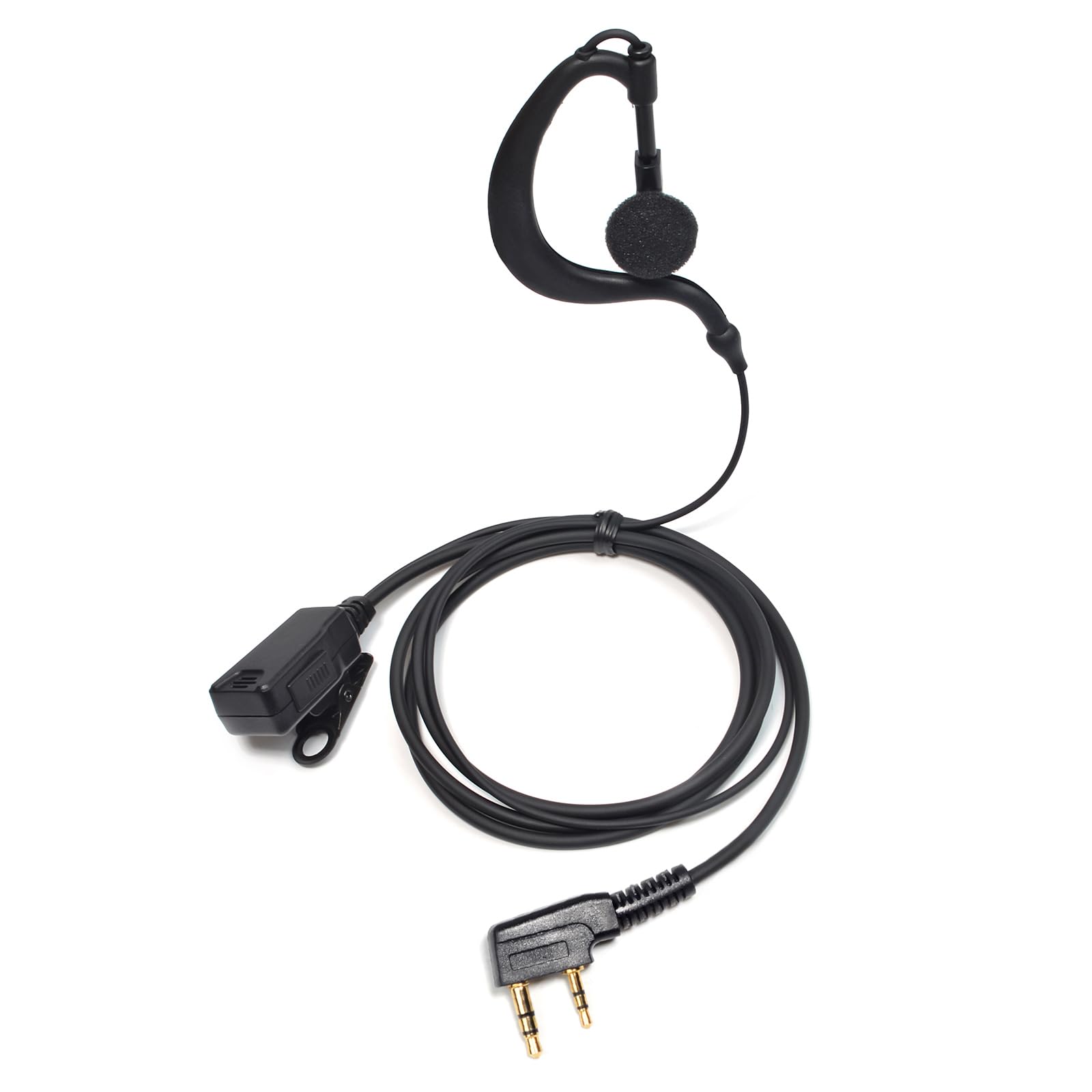 Walkie Talkie Auricular con micrófono, 2 Pines con PTT, Compatible con Kenwood eSnic Retevis Baofeng UV-5R Radio Ear Piece para guardaespaldas de Seguridad (Forma de G, 1 Piezas) — view 7
