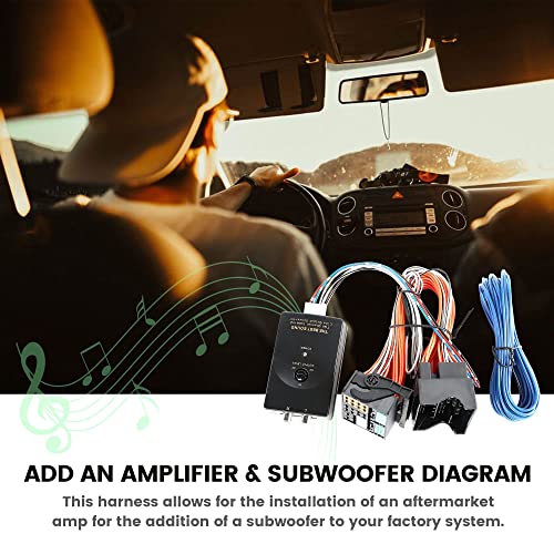 Nuith Add Amp Amplifier Interface Adapter 71-9006 Radio Harness On Factory Stereo System Select For 15-18 Vw Golf, Jetta 02-09, Passat Gti Mk5, Audi Vehicles Quadlock Cable Plug #TOP3