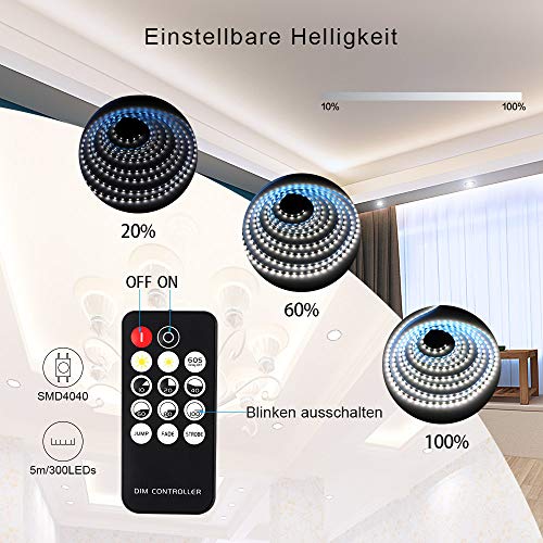 KWODE Striscia LED 5M Luce Bianca Fredda, Strip