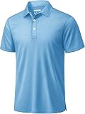 TACVASEN Polo Hombre Manga Corta Polo Golf Hombre Transpirable Camiseta Deporte Camiseta Tecnica Poliéster Ligera Playeras Antisudor (XL, Celeste)
