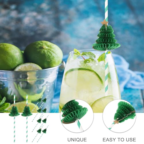 10 pitillos de papel decorativos navideños miniatura 2