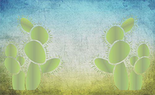 Prickly Pear Cactus Stencil, 12 X 14 Inch - Opuntia Paddle Cacti Plant Stencils For Painting Template #TOP2
