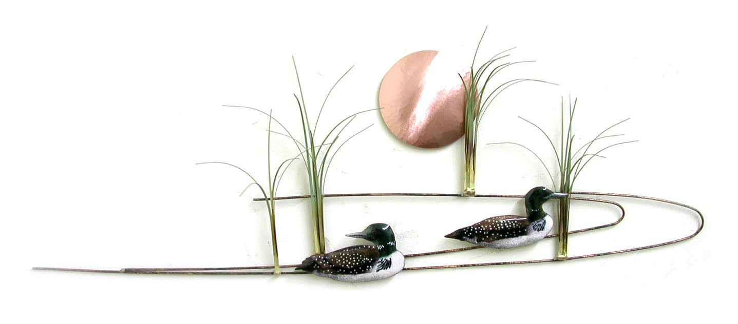 BovAno - Wall Sculpture - Two Loons w/Sun