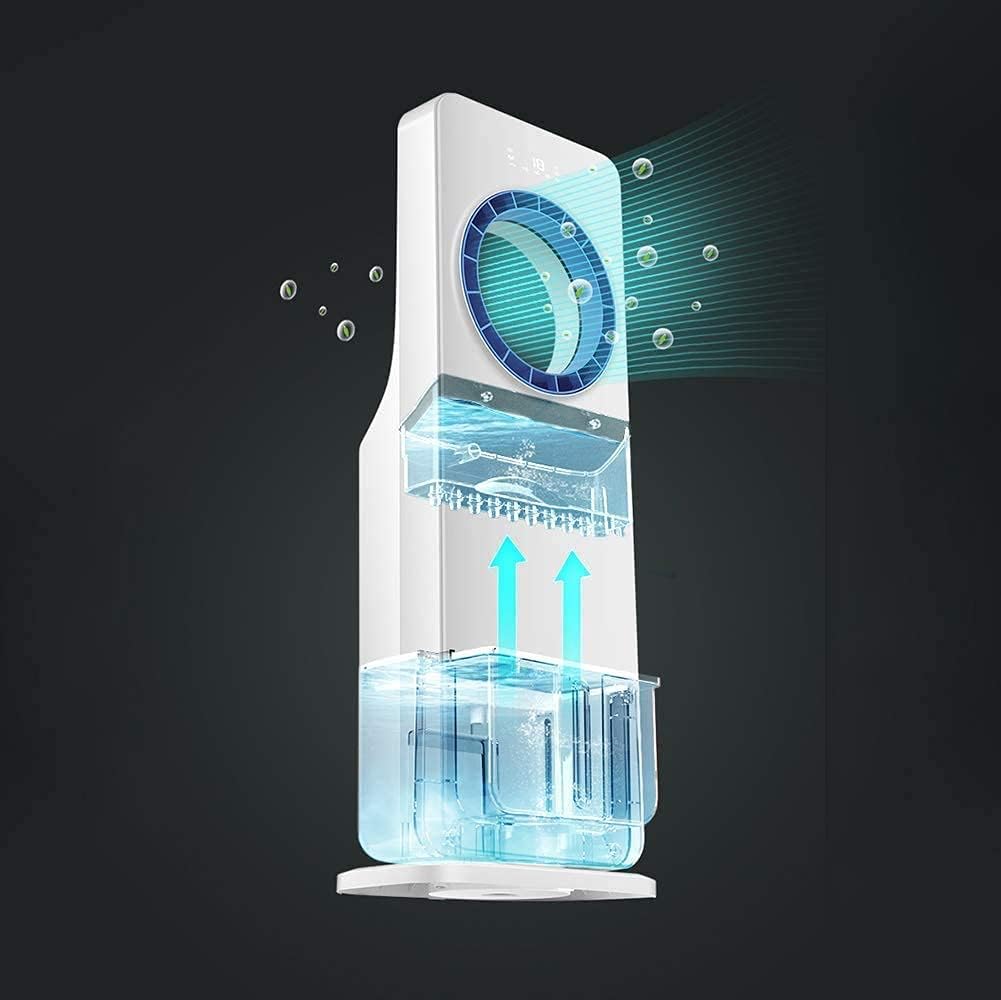 Air Cooler for Home Office Clear Blades Air Evaporative Cooler Mobile Air Conditioning 65 W 3.5 Liter Water Tank Blade Clear Fan with Remote Control and LED Display (Color : Size