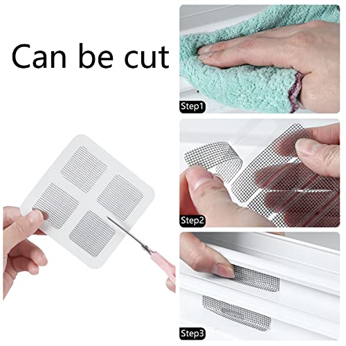 35 Sheet Window Screen Repair Kit, 111 Pieces Screen Mend Screen Repair Tape Self Adhesive Mesh Screen Patch Repair Kit For Windows And Doors, 4 Size #TOP5