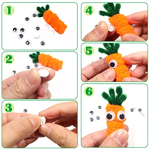 Image of TOAOB 150pcs 6mm Plastic Wiggle Googly Eyes Self Adhesive Black Round Sticker Eyes DIY Arts Crafts Scrapbooking Accessories