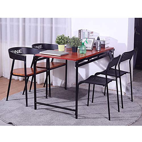 Cotclo Folding Table Wall-Mounted Drop Leaf Table Multifunctional Wall-Mounted Drop-Leaf Table Wooden Wall-Mounted Computer Desk With Storage Shelves Wide Range Of Uses Red Walnut #TOP1