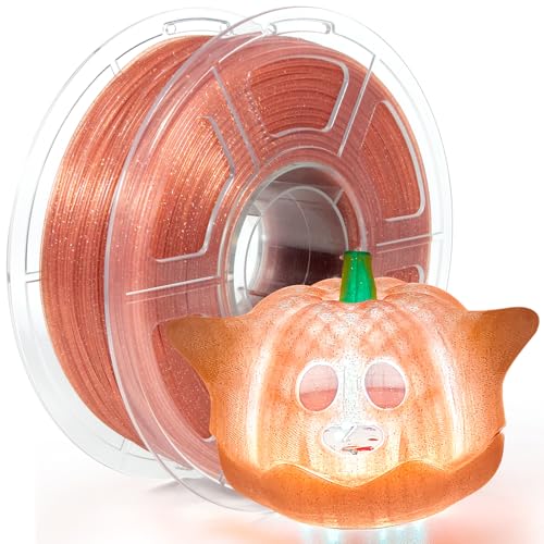 Image of iSANMATE 3D Printer Filament, Transparent Glitter Orange Pink PLA Filament 1.75 mm, 3D Printing Filament 1KG /2.2lb