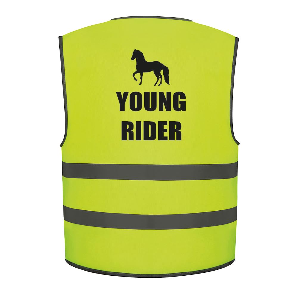 Brook Hi Vis Young Rider and Horse Kids Hi Vis Vest Children's High Visibility Reflective Safety Waistcoat Horse Rider Riding, Add child's name to the front, Personalised