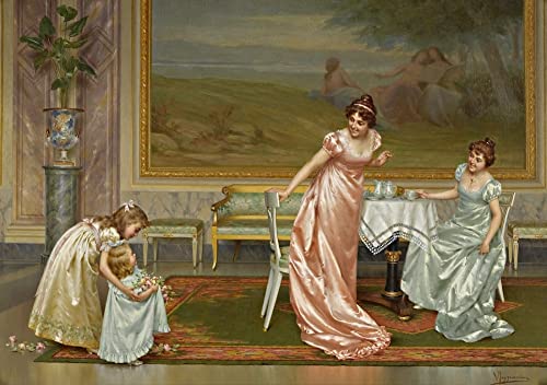 Tableau Le Tea Party de Vittorio Reggianini pour décoration salon 60x90cm
