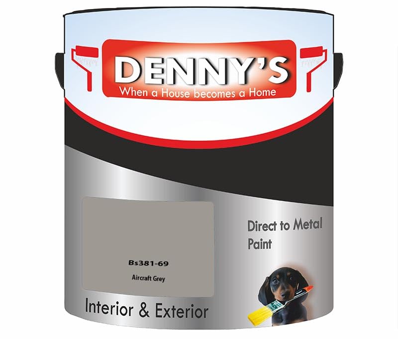 SCOOBYS PAINTS BACK IN THE MIX Direct to Rust Metal Paint, Quick-Drying, Durable Anti-Rust Coating, Interior & Exterior, Perfect for Metal Surfaces, Fences, Gates, Railings, No Primer (Aircraft Grey)