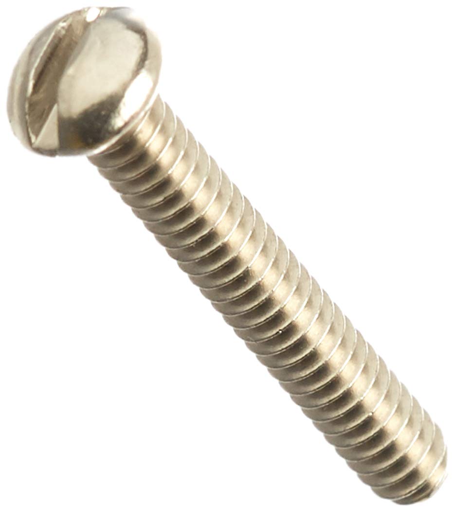 4-40 Thread Size 18-8 Stainless Steel Slotted Rounded Head Screws, 1" Long
