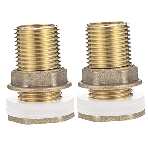 VILLFUL 2pcs Brass Bulkhead Connector Hose Connector Adapters Hose Bulkhead Fitting Right Angle Hose Adapter Adaptador An Fittings 3/8 Bulkhead Fitting Bulkhead Coupler Golden Silicone
