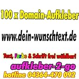 50 cm, 100 unidades de pegatinas de dominio, texto y color a elegir, www.dein-wunschtext.de