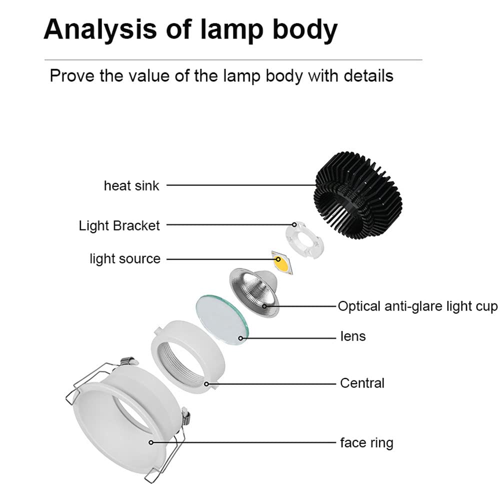 Foco LED empotrado de 5 W/7 W/10 W/18 W, foco LED de fundición a presión, luces de techo, iluminación ultrabrillante para decoración del hogar, accesorio de iluminación para vestidor, villa, moldura