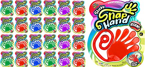 Fun a Ton Jumbo Sticky Hands (24 Stretchy Toys Assorted) Large Slap Hand Fidget Toys for Kids. Bulk Party Favors, Classroom Prizes, Vending Machine Toys, Birthday Goodie Bag Stuffers. 414-24s