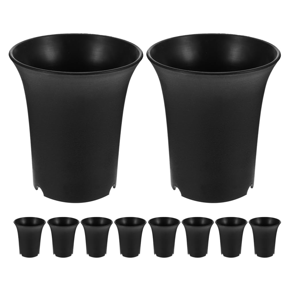 Happyyami 10 Uds. Macetas De Plástico para Vivero con Agujeros De Drenaje Macetas De Jardín para Trasplantar Suculentas Esquejes Plántulas De 9Cm